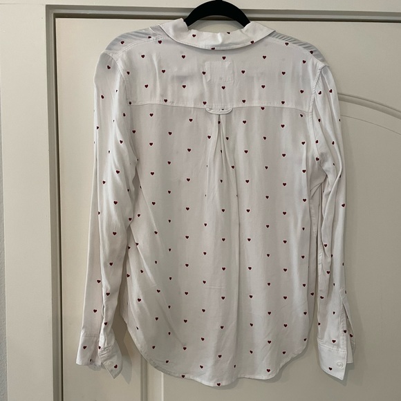 NWOT RAILS BUTTON DOWN - XS. White with hearts ♥️ - Picture 7 of 11